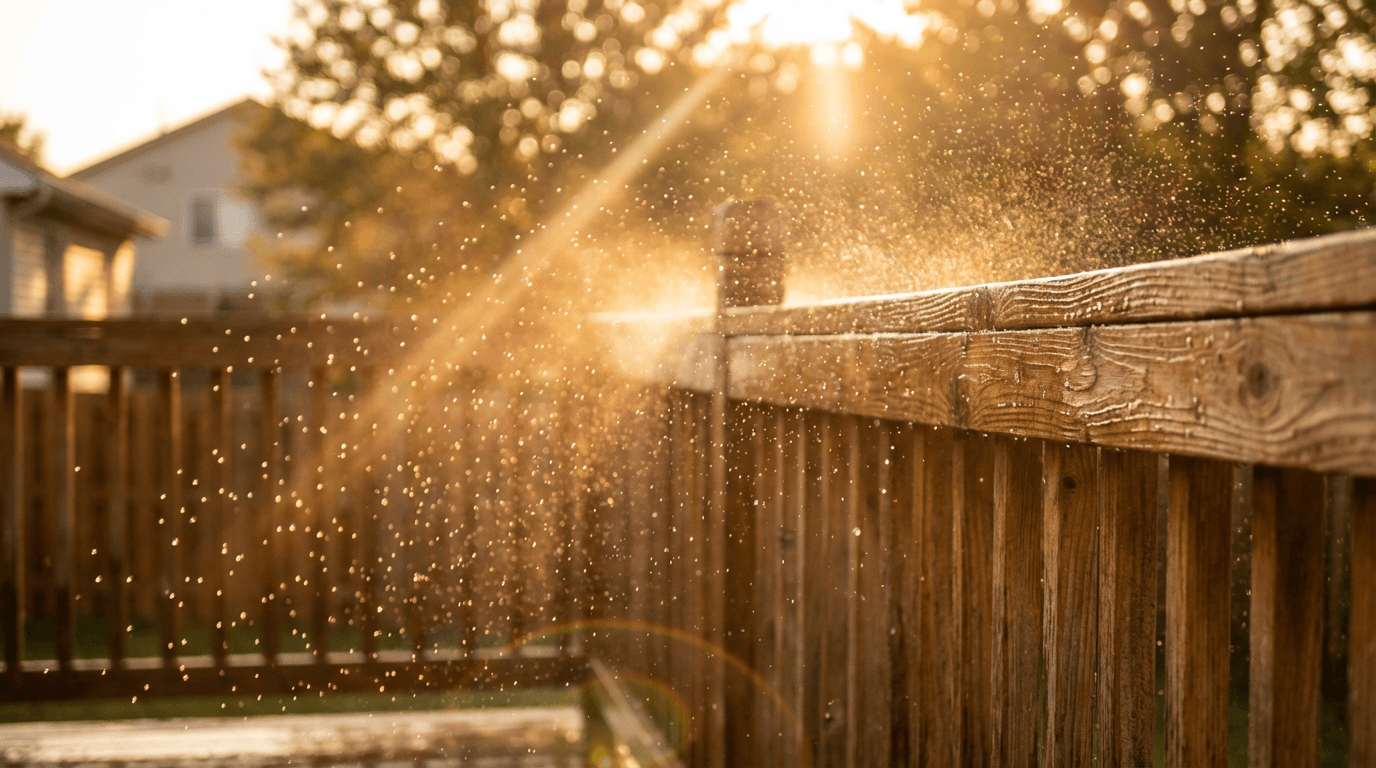 Clean wooden deck after a pressure wash at a home in Wood Dale